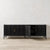 Modern black storage console with golden handles