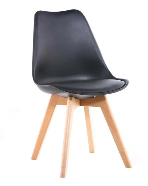 Stylish black Jolly Chair with wooden legs