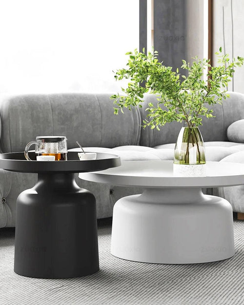 Modern dual-tone black and white coffee tables