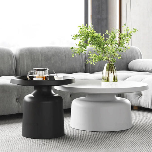 Modern dual-tone black and white coffee tables