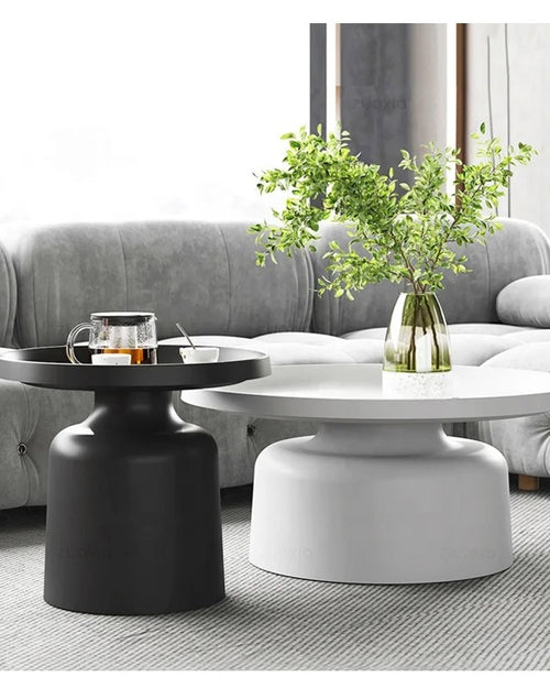Side view of round table set 