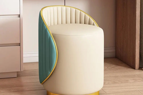 Kate Pouf with backrest and golden base