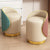 Modern design Kate Pouf with golden base