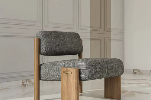 Shop the Kita Luxury Boho Chair by Chair Collective — a Japandi-inspired statement chair in teak and black finish. Buy luxury accent chairs online in India.