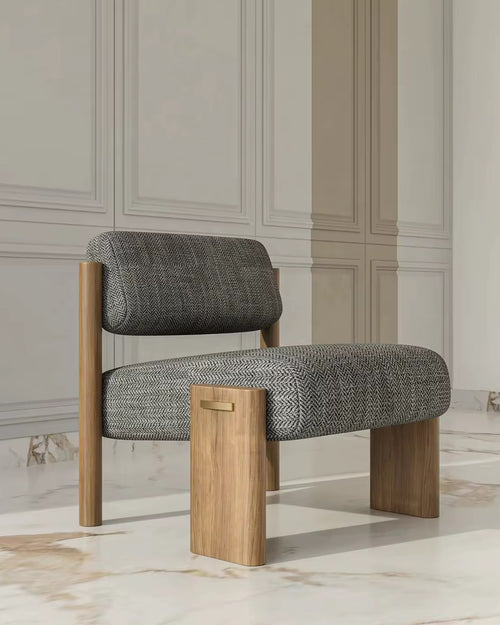 Shop the Kita Luxury Boho Chair by Chair Collective — a Japandi-inspired statement chair in teak and black finish. Buy luxury accent chairs online in India.