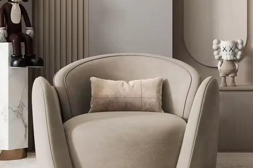 Krillin beige armchair in living room 