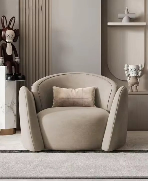 Krillin beige armchair in living room 