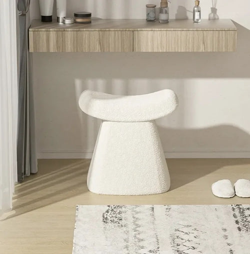Soft sculptural pouf for living room
