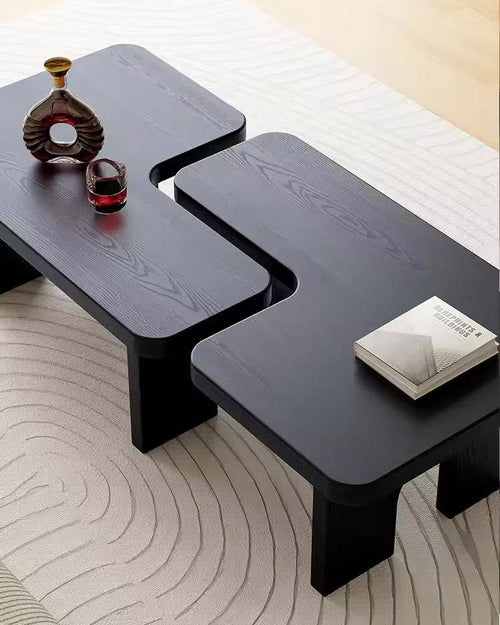 Leggo Interlocking black modern coffee tables