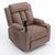 Luxury light brown recliner chair with hidden storage compartment