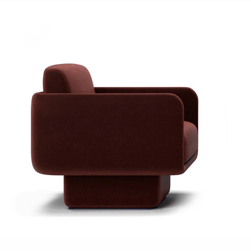 Side profile of Lupin chair with clean curves 