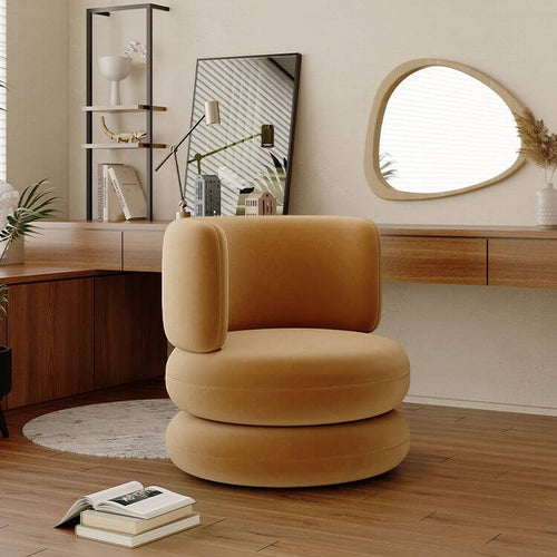 Mustard chair with curved design
