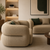 luxury curved sofa set with thick sculptural back and modern design