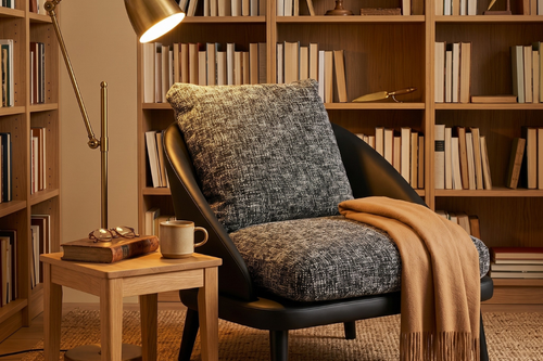 Jute Chair with Teak Legs in Black Finish available online by chair collective