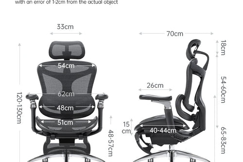 Detailed dimensions of Magneto office chair 