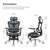 Detailed dimensions of Magneto office chair 