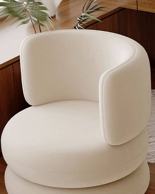 close-up of maltoni chair cream velvet 