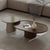 Miloni teak oval coffee table set