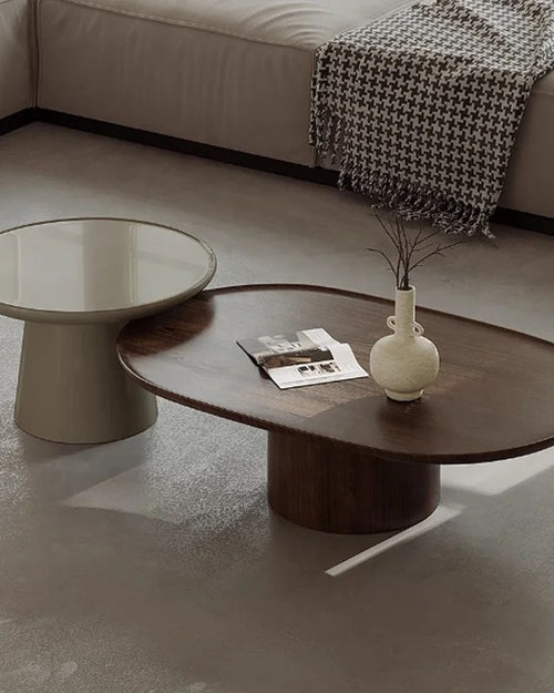 Miloni teak oval coffee table set