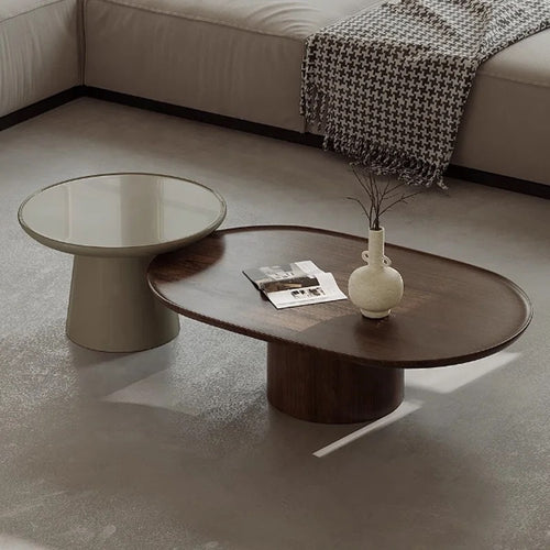 Miloni teak oval coffee table set