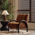 Brown lounge chair with black legs