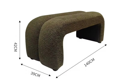 Naro Ottoman Bouclé — a 4ft luxury bouclé bench perfect for bedrooms, living rooms, and modern minimalist interiors. Compact, versatile, and customisable for premium home styling.