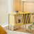 Modern yellow Norbu console table with sliding shutter