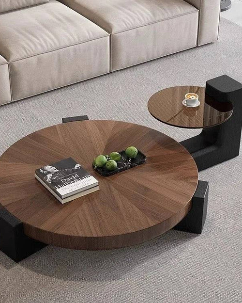 Modular round table set in living room
