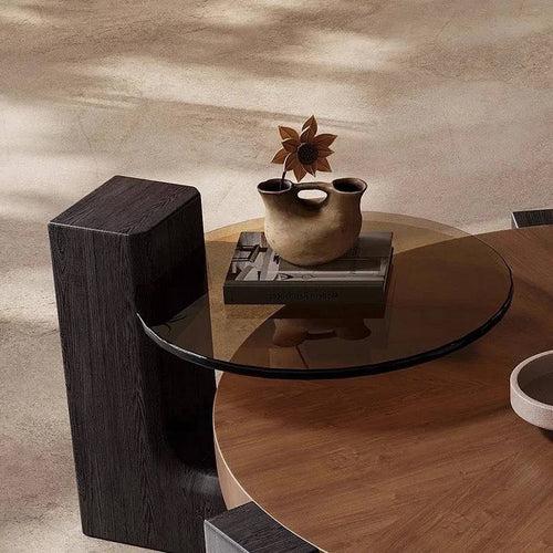 close view of glass table