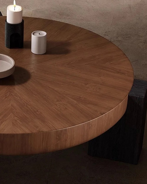 close view of wooden table