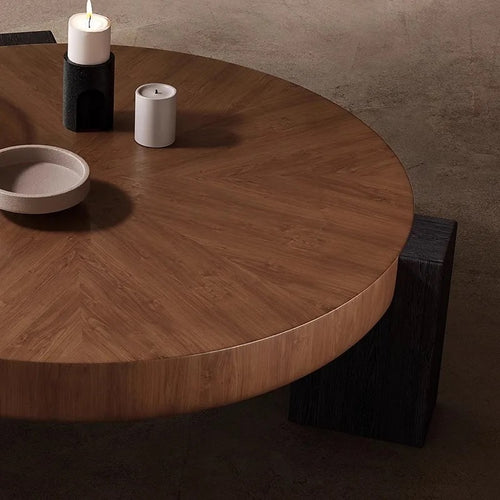 close view of wooden table