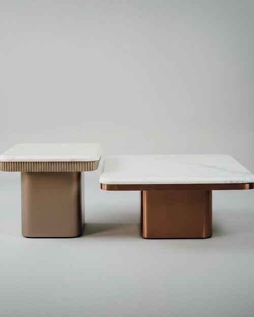 Numero Coffee Table is Luxury Coffee Table by Chair Collective | Marble Top and PVD Finish 