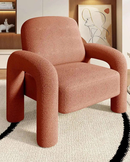 Stylish Obello  brown lounge chair with U-shaped arms