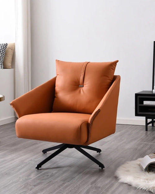 Elegant orange olive accent chair