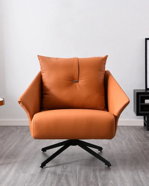 Modern olive lounge chair in orange color