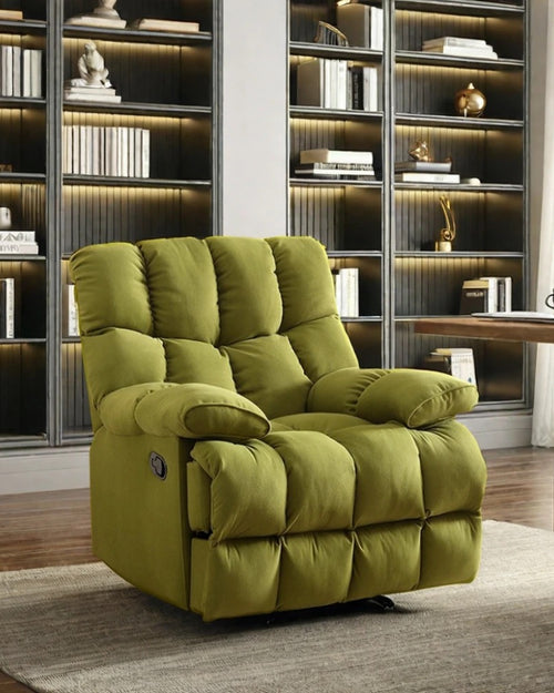 Multiple fabric options of Suzuka flagship recliner by Chair Collective