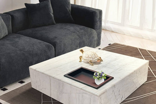 White modern marble coffee table