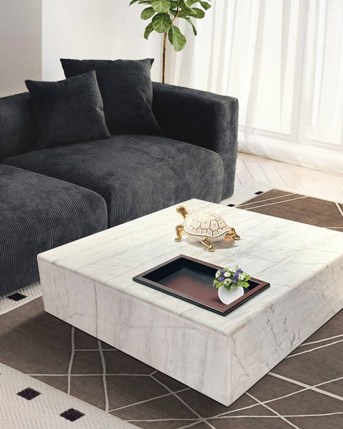 White modern marble coffee table