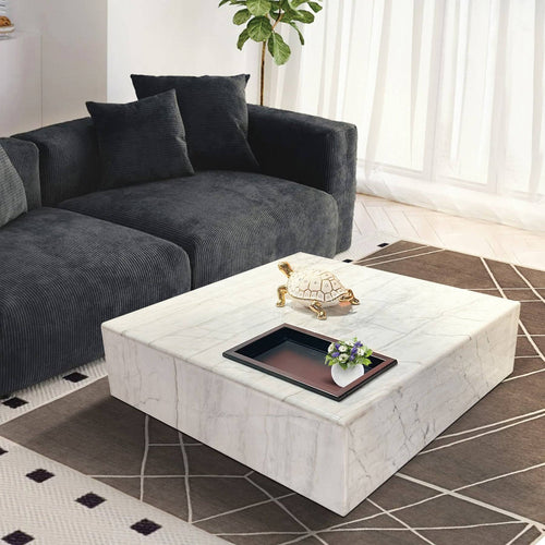 White modern marble coffee table