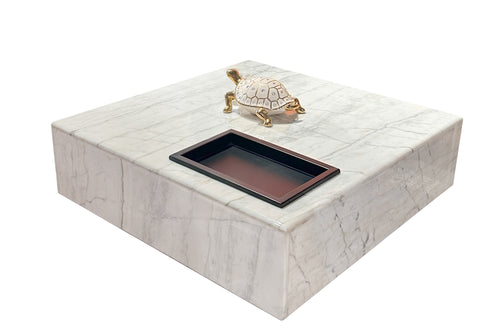 Luxurious white marble center table