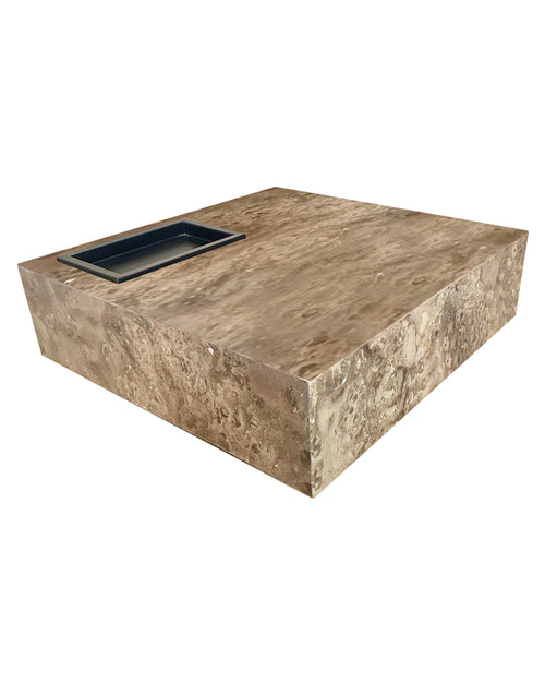 Side view of marble coffee table