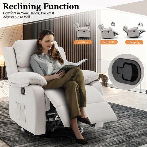 UNO reclining armchair with clean design and ergonomic back