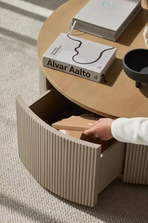 Centre table with open drawer