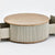 Modern round table with two open drawers