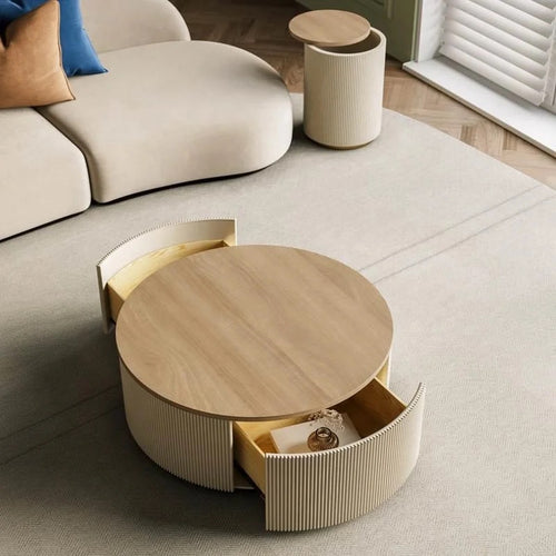 Round table with good storage space