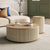 Modern round table set in living room