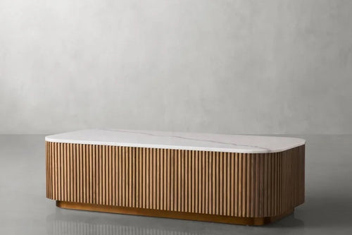 Elegant marble center table with gold base