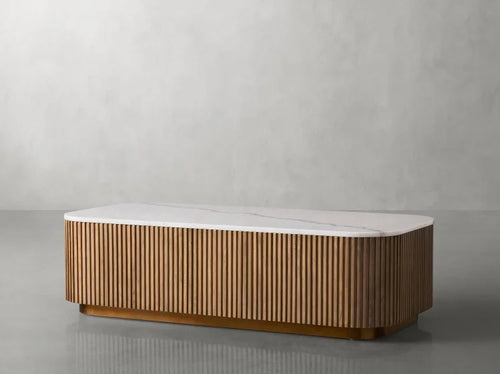 Elegant marble center table with gold base