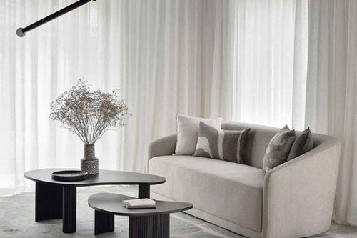 Shelby black fluted coffee table set with oval tops