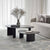 Side view of Shelby black coffee tables 